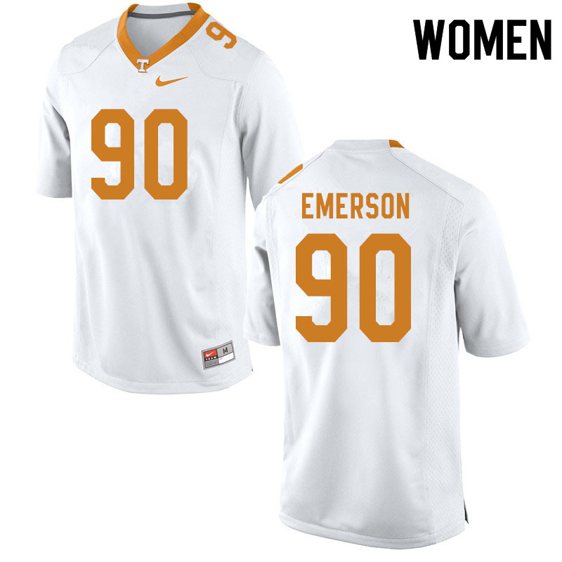Women #90 Greg Emerson Tennessee Volunteers College Football Jerseys Sale-White